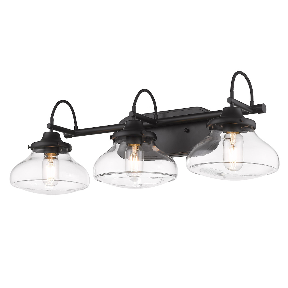 Wry Lighting Nash 3-light Vanity in Matte Black